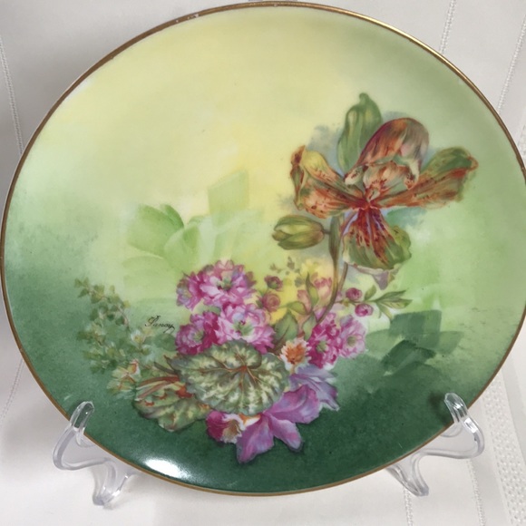 Antique LRL Limoges France plate Handpainted signed Lanoy marked - Picture 12 of 12